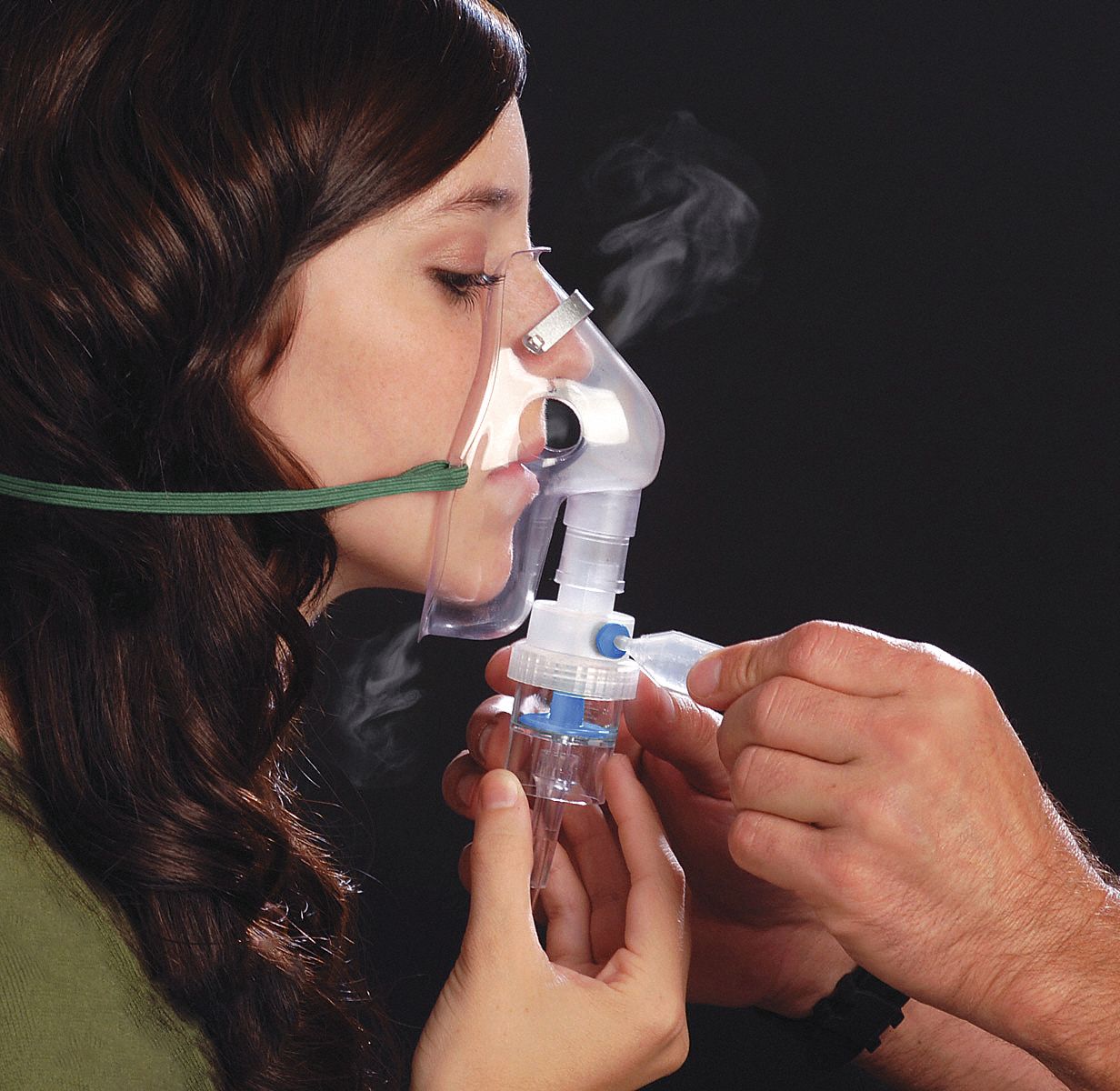 Small oxygen tank with mask