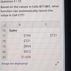 Based on the cell values in cells b77