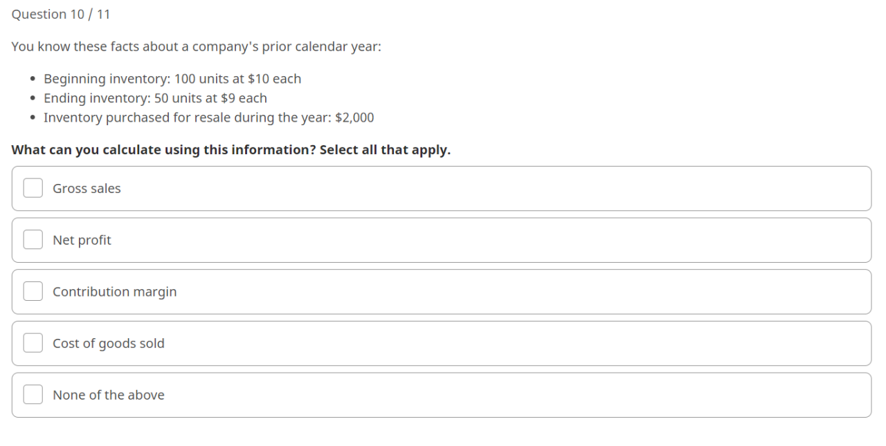 You know these facts about a company's prior calendar year