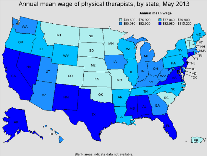 How much does a physical therapist make in virginia